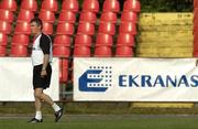 13 July 2005; Manager Damien Richardson watches his players during squad training. Cork City squad training, Aukstaitija, Paneveyzs, Lithuania. Picture credit; Brian Lawless / SPORTSFILE