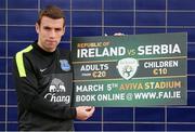 19 February 2014; Republic of Ireland and Everton star Seamus Coleman ahead of the '3' International Friendly against Serbia on 5th March at Aviva Stadium. Finch Farm, Liverpool, England. Picture credit: Dave Thompson / SPORTSFILE