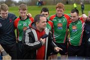 19 February 2014; Limerick IT manager Davy Fitzgerald speaks to his players after victory over University of Limerick. Irish Daily Mail HE GAA Fitzgibbon Cup 2014, Quarter-Final, University of Limerick v Limerick IT, University of Limerick, Limerick. Picture credit: Diarmuid Greene / SPORTSFILE