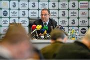 20 February 2014; Republic of Ireland manager Martin O'Neill during the squad announcement ahead of their '3' International Friendly against Serbia on the 5th of March. Republic of Ireland Squad Announcement, Limerick County Hall, Dooradoyle, Limerick. Picture credit: Diarmuid Greene / SPORTSFILE