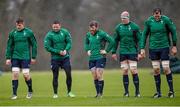 20 February 2014; Ireland players, from left, Jordi Murphy, Fergus McFadden, Gordan D'Arcy, Paul O'Connell and Devin Toner during squad training ahead of their RBS Six Nations Rugby Championship match against England on Saturday. Ireland Rugby Squad Training, Carton House, Maynooth, Co. Kildare. Picture credit: Stephen McCarthy / SPORTSFILE