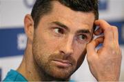 21 February 2014; Ireland's Rob Kearney during a press conference ahead of their RBS Six Nations Rugby Championship 2014 match against England on Saturday. Ireland Rugby Press Conference, Twickenham Stadium, Twickenham, London, England. Picture credit: Brendan Moran / SPORTSFILE