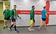21 February 2014; Ireland players, from left, Jack McGrath, Jonathan Sexton, Rob Kearney and Jamie Heaslip make their way down the players' tunnel before the captain's run ahead of their RBS Six Nations Rugby Championship 2014 match against England on Saturday. Ireland Rugby Squad Captain's Run, Twickenham Stadium, Twickenham, London, England. Picture credit: Brendan Moran / SPORTSFILE