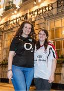 21 February 2014; Ireland supporters Ellie Marshall, left, and Lisa Piggot, both from London, in Twickenham ahead of Saturday's RBS Six Nations Rugby Championship 2014 match between England and Ireland. Picture credit: Brendan Moran / SPORTSFILE