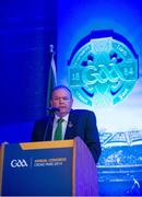 22 February 2014; Uachtarán Chumann Lúthchleas Gael Liam Ó Néill speaking during his Presidential Address during the second day of the GAA Annual Congress 2014. Croke Park, Dublin. Picture credit: Ray McManus / SPORTSFILE