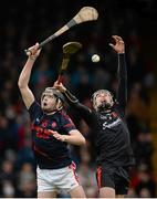 22 February 2014; Colin Ryan, Scoil na Trionoide Naofa, in action against Gordon Browne, Ard Scoil Ris. Dr. Harty Cup Final, Scoil na Trionoide Naofa, Doon v Ard Scoil Ris, Limerick. Gaelic Grounds, Limerick. Picture credit: Diarmuid Greene / SPORTSFILE