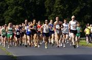 10 July 2005; Eventual winner Keith Kelly, right, Drogheda, leads the field at the start of the adidas Irish Runner Challenge. Phoenix Park, Dublin. Picture credit; Brian Lawless / SPORTSFILE
