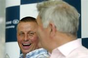 12 July 2005; Dublin manager Paul Caffrey, left, and Laois manager Mick O'Dwyer at a photocall ahead of this weekend's Bank of Ireland Leinster Senior Football Championship Final. Bank of Ireland Head office, lower Baggot St, Dublin. Picture credit; Damien Eagers / SPORTSFILE