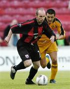 14 July 2005; Alan Kirby, Longford Town, in action against Neil Smothers, Camarthen. UEFA Cup, First Qualifying Round, First Leg, Longford Town v Camarthen, Flancare Park, Longford. Picture credit; David Maher / SPORTSFILE