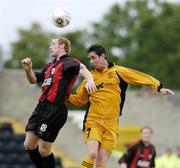 14 July 2005; Paul Keegan, Longford Town, in action against Kevin Aherne Evans, Camarthen. UEFA Cup, First Qualifying Round, First Leg, Longford Town v Camarthen, Flancare Park, Longford. Picture credit; David Maher / SPORTSFILE