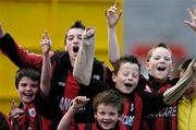 14 July 2005; Longford Town supporters cheer on their team. UEFA Cup, First Qualifying Round, First Leg, Longford Town v Camarthen, Flancare Park, Longford. Picture credit; David Maher / SPORTSFILE
