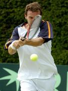 15 July 2005; Ireland's Conor Niland in action during his match. 2005 Davis Cup, Europe / Africa Zone, Group 3, Ireland v Iceland, Conor Niland.v.Andri Jonsson, Fitzwilliam Lawn Tennis Club, Donnybrook, Dublin. Picture credit; Brendan Moran / SPORTSFILE