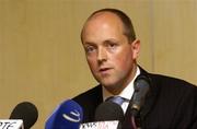 15 July 2005; Neil Hughes, Appointed Examiner, during a Shamrock Rovers FC press conference to announce the club's examinership process. Plaza Hotel, Tallaght, Dublin. Picture credit; Matt Browne / SPORTSFILE