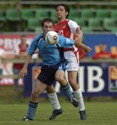 15 July 2005; Pat McWalters, UCD, in action against Darragh Maguire, St. Patrick's Athletic. eircom League, Premier Division, UCD v St. Patrick's Athletic, Belfield Park, UCD, Dublin. Picture credit; Matt Browne / SPORTSFILE