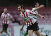 15 July 2005; Ciaran Martyn, Derry City, celebrates after scoring his sides first  goal. eircom League, Premier Division, Shamrock Rovers v Derry City, Dalymount Park, Dublin. Picture credit; David Maher / SPORTSFILE