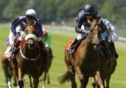 16 July 2005; Oh How Lovely, right, with Kieran Fallon up, on their way to winning the Ladbrokes.ie EBF Fillies Maiden from Dryandra with Pat Shanahan. Curragh Racecourse, Co. Kildare. Picture credit; Matt Browne / SPORTSFILE