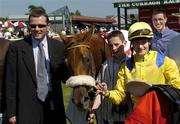 16 July 2005; Trainer Mark Weld with Moonlight Dance and  Pat Smullen, jockey, after winning the Ladbrokes.ie International Stakes. Curragh Racecourse, Co. Kildare. Picture credit; Matt Browne / SPORTSFILE