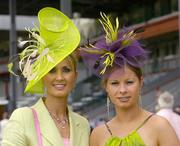 17 July 2005; Eva Hayes,left, and Sarah Kelly from Limerick during racing at the Curragh. Curragh Racecourse, Co. Kildare. Picture credit; Matt Browne / SPORTSFILE