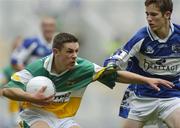 17 July 2005; William Mulhall, Offaly, is tackled by Kevin Smith, Laois. Leinster Minor Football Championship Final, Offaly v Laois, Croke Park, Dublin. Picture credit; Brian Lawless / SPORTSFILE
