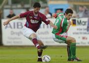 17 July 2005; Mark Leech, Drogheda United, in action against Alan Bennett, Cork City. eircom League, Premier Division, Drogheda United v Cork City, United Park, Drogheda, Co. Louth. Picture credit; David Maher / SPORTSFILE