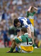 17 July 2005; Brian Meredith, Laois, commiserates with William Mulhall, Offaly, after the game. Leinster Minor Football Championship Final, Offaly v Laois, Croke Park, Dublin. Picture credit; Brendan Moran / SPORTSFILE