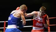 22 February 2014; Ray Moylette, right, St. Annes Boxing Club, exchanges punches with Sean Montgomery, Cana Boxing Club, during their 64kg bout. National Senior Boxing Championships, First Round, National Stadium, Dublin. Picture credit: Barry Cregg / SPORTSFILE