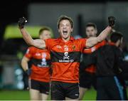 22 February 2014; Eoin Healy, University College Cork celebrates at the final whistle. Irish Daily Mail Sigerson Cup, Final, University of Ulster Jordanstown v University College Cork, The Dub, Queen's University, Belfast, Co. Antrim. Picture credit: Oliver McVeigh / SPORTSFILE