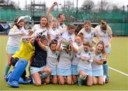 23 February 2014; The UCD team celebrate with the cup after the game. Irish Women's Senior Cup Final, UCD v Pembroke Wanderers, National Hockey Stadium, UCD, Belfield, Dublin. Picture credit: Brendan Moran / SPORTSFILE