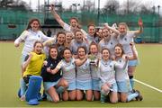 23 February 2014; The UCD team celebrate with the cup after the game. Irish Women's Senior Cup Final, UCD v Pembroke Wanderers, National Hockey Stadium, UCD, Belfield, Dublin. Picture credit: Brendan Moran / SPORTSFILE