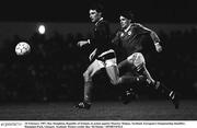18 February 1987; Ray Houghton, Republic of Ireland, in action against Maurice Malpas, Scotland, European Championship Qualifier, Hampden Park, Glasgow, Scotland. Picture credit: Ray McManus / SPORTSFILE