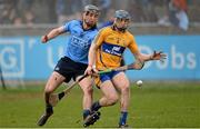 23 February 2014; David McInerney, Clare, in action against Mark Schutte, Dublin. Allianz Hurling League, Division 1A, Round 2, Dublin v Clare, Parnell Park, Dublin. Picture credit: Stephen McCarthy / SPORTSFILE
