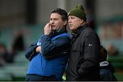 23 February 2014; Limerick joint managers TJ Ryan, left, and Donal O'Grady in conversation during the game. Allianz Hurling League Division 1B Round 2, Limerick v Antrim, Gaelic Grounds, Limerick. Picture credit: Diarmuid Greene / SPORTSFILE