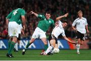 13 October 2007; Richard Dunne, Republic of Ireland, in action against Mario Gomez, Germany. 2008 European Championship Qualifier, Republic of Ireland v Germany, Croke Park, Dublin. Picture credit; Brian Lawless / SPORTSFILE
