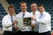 14 July 2005; Gaelic Telecom, which is an official partner to the GAA, today launched its services in conjunction with the Dublin County Board. It is now offering its services directly to all GAA members and supporters which will help raise funds for their club and county. At the launch are l to r, John Bailey, County Board Chairman, Paul Stapleton, Lucan Sarsfields, Anton O'Toole and Ciaran Doyle, both Gaelic Telecom. Parnell Park, Dublin. Picture credit; Matt Browne / SPORTSFILE