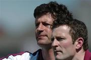 10 July 2005; Galway manager Peter Forde, with selector Jarlath Fallon, right. Bank of Ireland Connacht Senior Football Championship Final, Galway v Mayo, Pearse Stadium, Galway. Picture credit; David Maher / SPORTSFILE