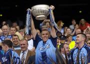 17 July 2005; Dublin's Ciaran Whelan lifts the Delaney cup. Bank of Ireland Leinster Senior Football Championship Final, Dublin v Laois, Croke Park, Dublin. Picture credit; Brian Lawless / SPORTSFILE