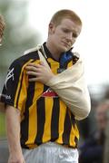 20 July 2005; Kilkenny's Richie Power leaves the pitch after injuring his shoulder. Leinster U21 Hurling Championship Final, Kilkenny v Dublin, Dr. Cullen Park, Carlow. Picture credit; Pat Murphy / SPORTSFILE