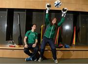 24 February 2014; Olympic boxer Darren O'Neill and Ireland women's rugby team captain Fiona Coghlan in attendance at the launch of the Volunteers in Sport awards 2014. Aviva Stadium, Lansdowne Road, Dublin. Picture credit: Barry Cregg / SPORTSFILE