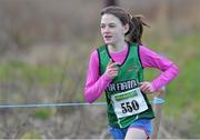 23 February 2014; Sarah Clarke, Na Fianna A.C, Co. Meath. in action in the Under 15 Girls 2500m race during the Woodie’s DIY Intermediate, Master & Juvenile Development Cross Country Championships of Ireland. Cow Park, Dunboyne, Co. Meath. Picture credit: Ramsey Cardy / SPORTSFILE