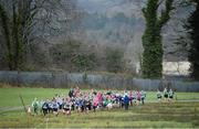 25 February 2014; A general view of the field after the start of the Junior Girls 2000m race during the Aviva Connacht Schools Cross Country Championships. Sligo Race Course, Sligo. Picture credit: Barry Cregg / SPORTSFILE