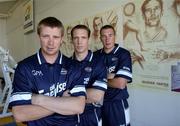 19 July 2005; The GPA today consolidated the Association's successful relationship with C&C Ireland through the launch of Ireland's first protein based sports drink, Club Energise Sport Recovery 20. At the launch are from left, Kerry footballer, Tomas O'Se, Armagh footballer, Kieran McGeeney and Cork hurler, John Gardiner, DCU, Dublin. Picture credit; Damien Eagers / SPORTSFILE