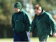 1 March 2000; Ireland coach Warren Gatland, left, and assistant coach Eddie O'Sullivan. Ireland Rugby Squad Training. Picture credit: Matt Browne / SPORTSFILE