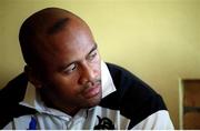 25 May 2000; Jonah Lomu, New Zealand and Barbarians, speaking to the media during a press conference ahead of the Anglo Irish Bank International test against Ireland at Lansdowne Road next Sunday. Barbarians Rugby Press Conference, Dublin. Picture credit: Brendan Moran / SPORTSFILE