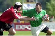 17 June 2000; Mike Mullins, Ireland, is tackled by Philip Murphy, Canada. Rugby International, Canada v Ireland,  Fletcher's Fields, Ontario, Canada. Picture credit: Matt Browne / SPORTSFILE