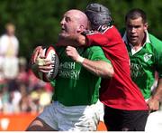 17 June 2000; Keith Wood, Ireland, is tackled by Scott Stewart, Canada. Rugby International, Canada v Ireland,  Fletcher's Fields, Ontario, Canada. Picture credit: Matt Browne / SPORTSFILEFILE