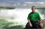 16 June 2000; Ireland's Peter Stringer at the Niagara Falls, during a rugby team trip to the famous landmark, Ontario, Canada. Ireland Rugby Tour of Canada and USA. Picture credit: Matt Browne / SPORTSFILE