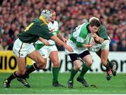 19 November 2000; Brian O'Driscoll, Ireland, in action against Albert Van Den Berg, South Africa. International friendly, Ireland v South Africa, Lansdowne Road, Dublin. Picture credit: Aoife Rice / SPORTSFILE