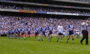 17 July 2005; Dublin captain Paddy Christie leads the team in the pre-match parade. Bank of Ireland Leinster Senior Football Championship Final, Dublin v Laois, Croke Park, Dublin. Picture credit; Brian Lawless / SPORTSFILE