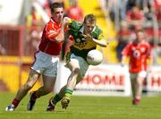 10 July 2005; Shane Lynch, Kerry, in action against Colm O'Driscoll, Cork. Munster Minor Football Championship Final, Cork v Kerry, Pairc Ui Chaoimh, Cork. Picture credit; Pat Murphy / SPORTSFILE