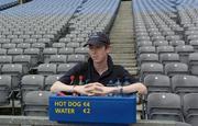 23 July 2005; Geoff Crawford takes a break from selling Hot Dogs and water. Guinness All-Ireland Senior Hurling Championship, Relegation Section, Semi-Final, Offaly v Antrim, Croke Park, Dublin. Picture credit; Damien Eagers / SPORTSFILE